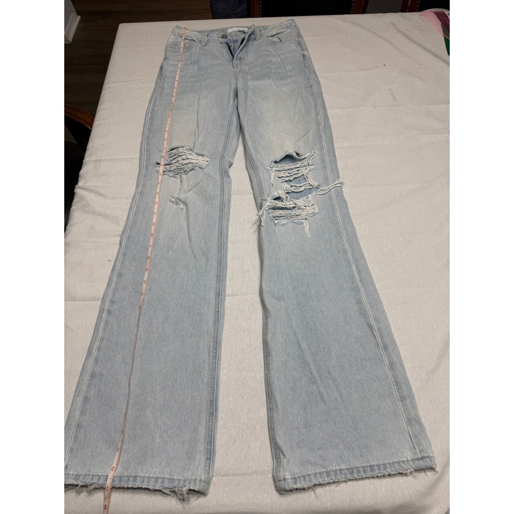 Vervet Los Angeles Light Wash Distressed Wide Leg Jeans V2478 Size 24